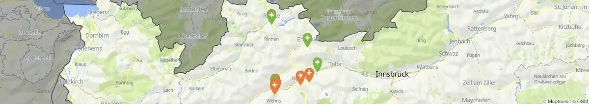 Kartenansicht für Apotheken-Notdienste in der Nähe von Wängle (Gemeinde, Tirol) (25)